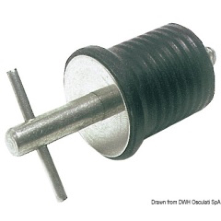 Bouchon nable inox Osculati avec joint néoprène 22 mm