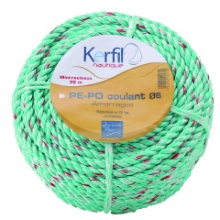 Cordage de pêche Kerfil polyéthylène polyester coulant 50 ou 30 m