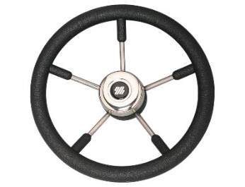 Volant Polyurethane D350mm Inox Noir
