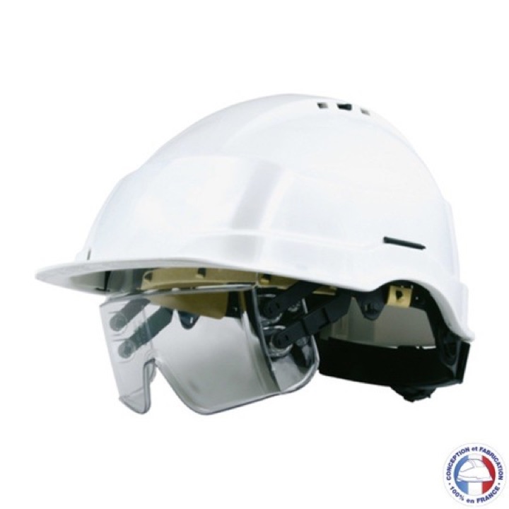 Casque de chantier Aération réglable IRIS2, lunettes intégrées