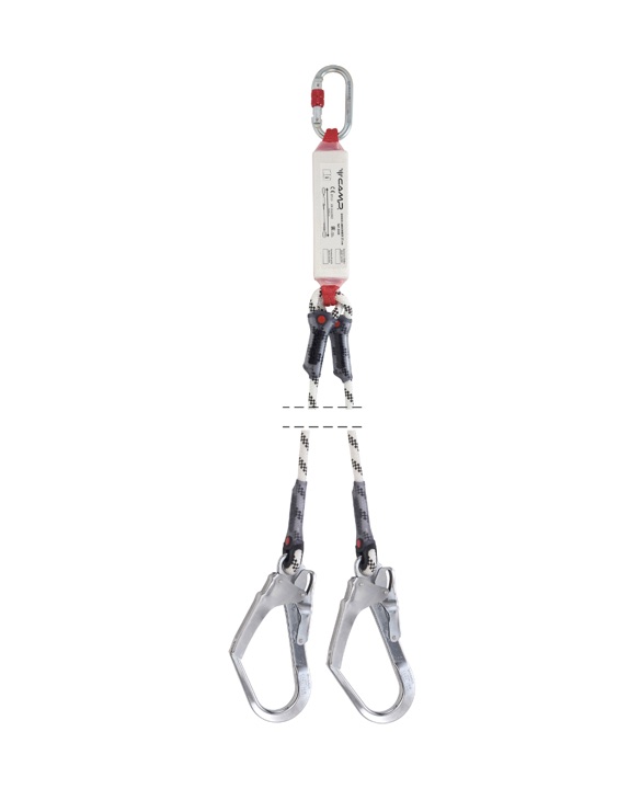 LONGE CORDE STATIQUE EN POLYAMIDE EQUIPEE D’AMORTISSEUR STANDARD CERTIFIEE EN355