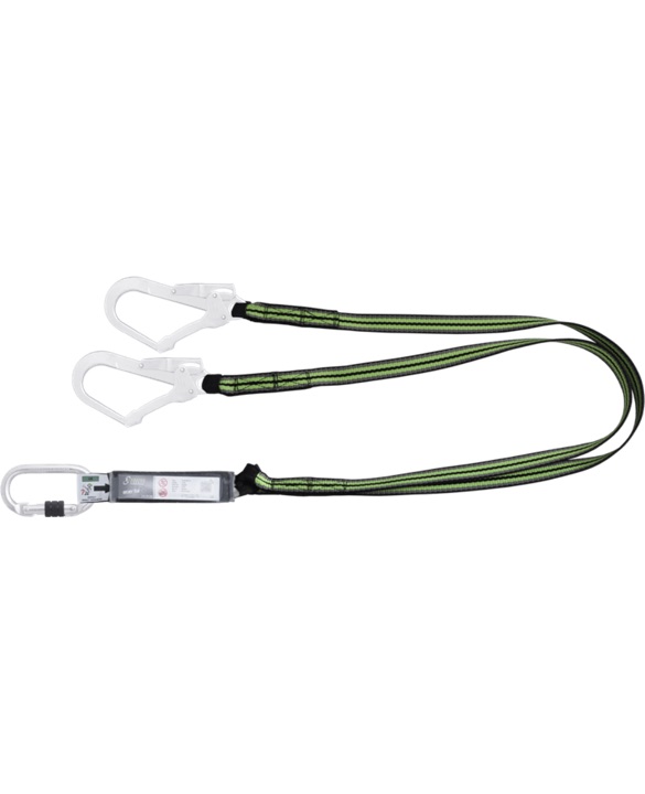 LONGE DOUBLE HOPE FOURCHE EN SANGLE 1,80 METRES AVEC ABSORBEUR D’ENERGIE