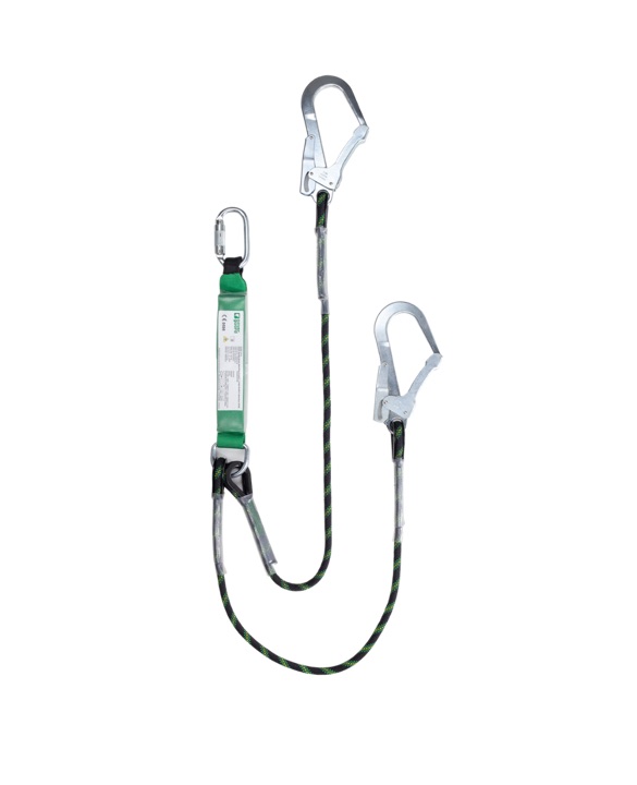 LONGES DOUBLE A ABSORBEUR LONGUEUR 1,5 METRES + 2 CONNECTEURS ACIER