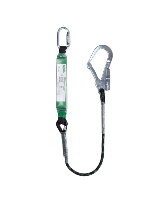 LONGES SIMPLE A ABSORBEUR CORDE TRESSEE + MOUSQUETON ATOMATIQUE + LONGUEUR 1,80