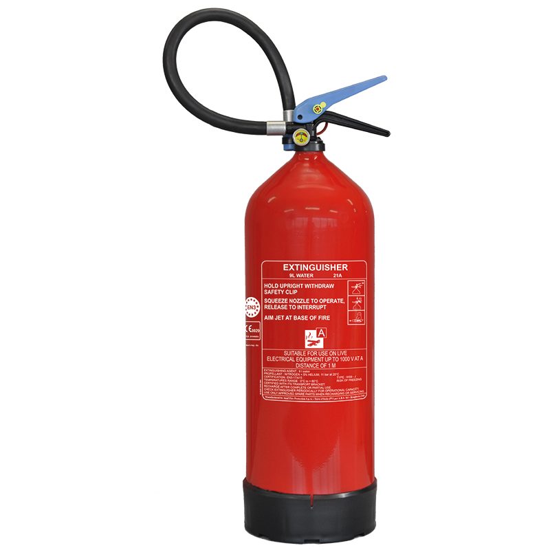 Extincteur à eau sans PFAS,9L,à pression permanente,avec support mural,SOLAS/MED
