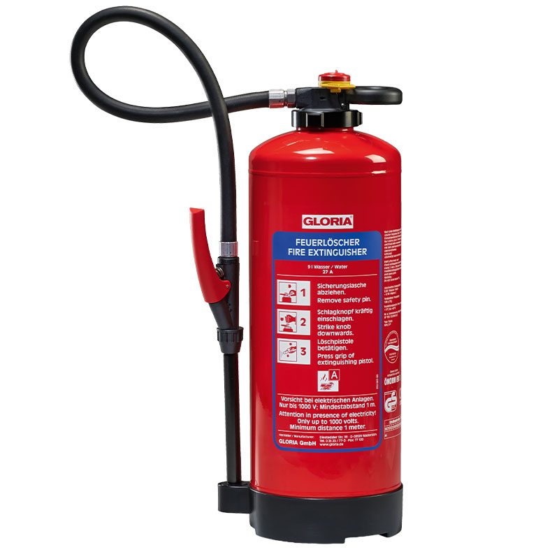 Extincteur pour batteries lithium-ion sansPFAS,9L,à cartouche,avec support mural,SOLAS/MED