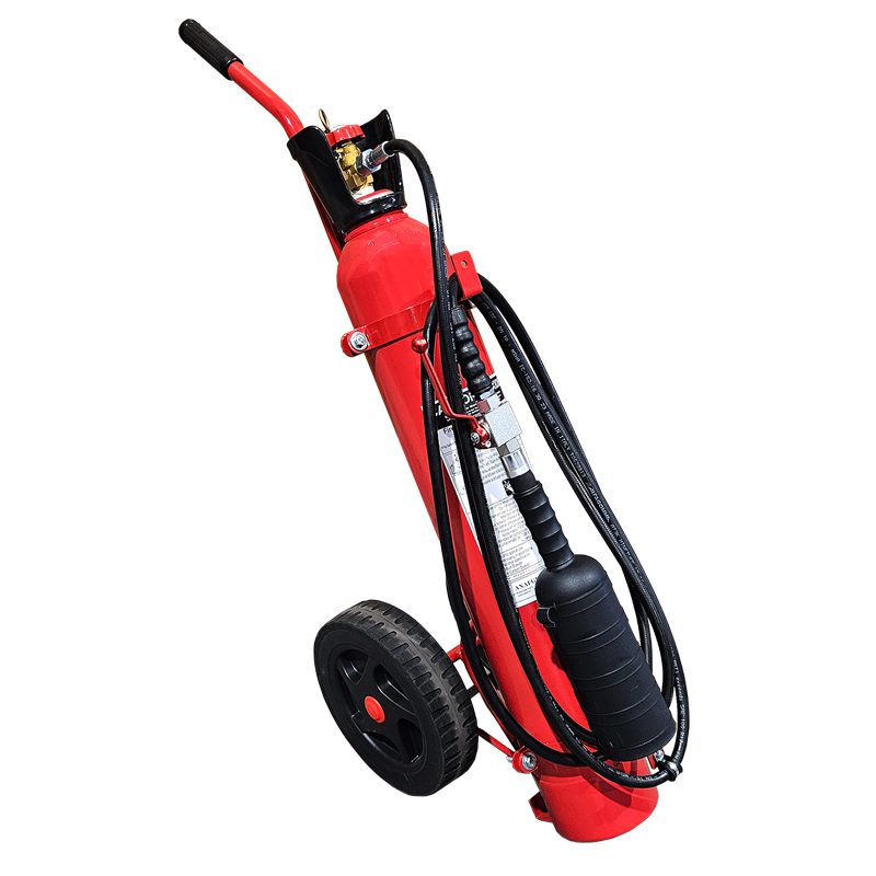 Fire Extinguisher Wheeled, CO2, 10kg, w/Hose, Horn & Nozzle, SOLAS/MED