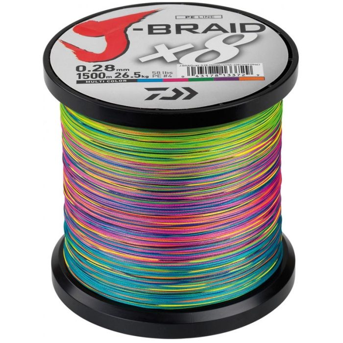 Tresse Daiwa J Braid 8 brins 1500 m Multicolore