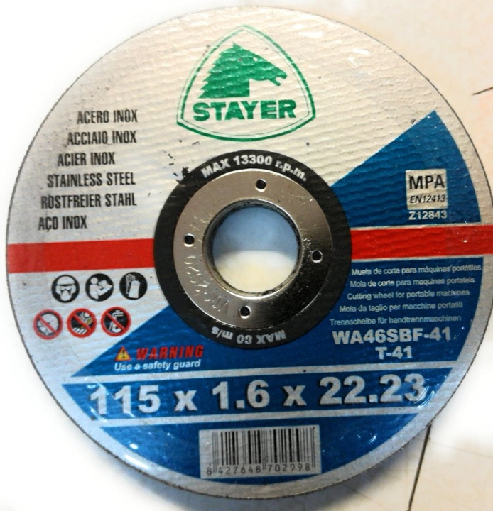 DISQUE A COUPER INOX 115*1,6*22 T41