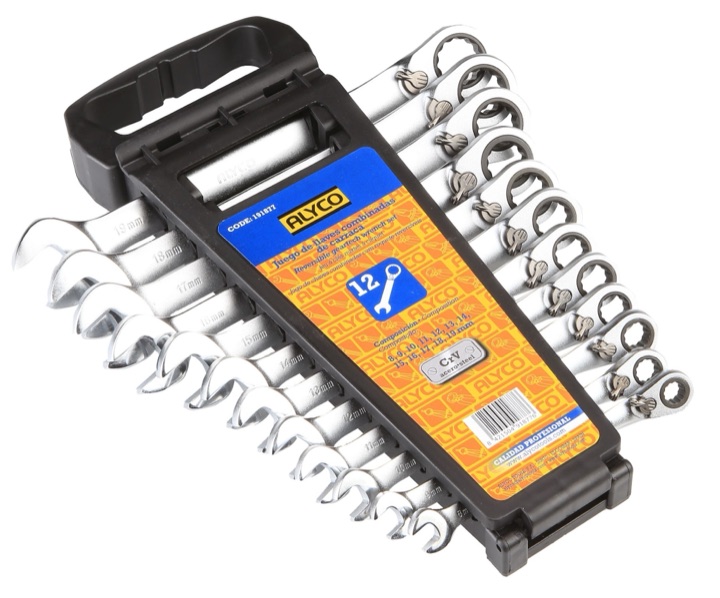 JEU DE 12 CLES MIXTES A CLIQUET 8-19 MM
