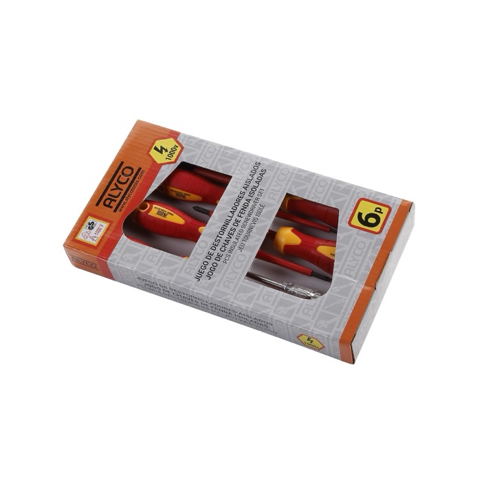 JEU DE 6 TOURNEVIS ISOLES BOITE CARTON