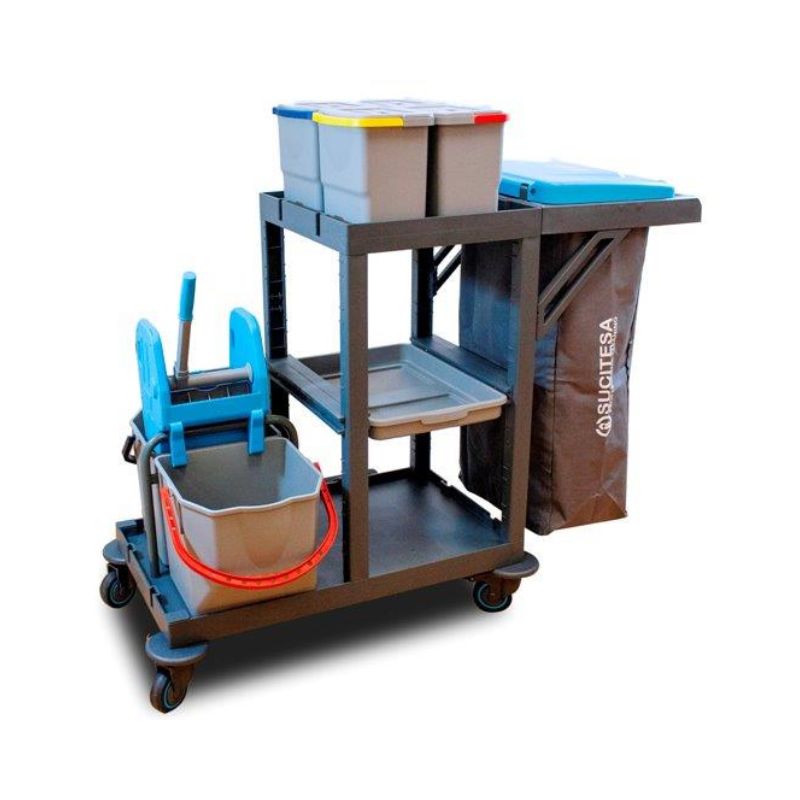 Chariot Menage Lavage a 2 Seaux de 25l Avec Presse Verticale